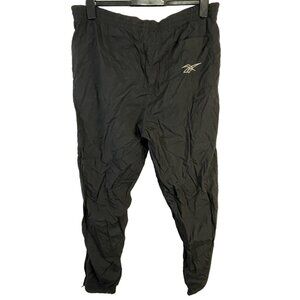 Reebok sweatpants joggers' pockets elastic band jaw string polyester black READ